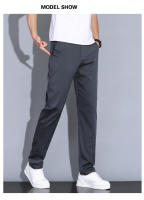Pantalones Casuales Para Hombre Verano 2024 Elásticos Ajustados De Cintura Media Color Sólido Talla 28-38 Ropa De Marca Coffee - details 2