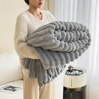 Manta Polar 150*200cm (verde, negro y gris) Mantas cálidas de Felpa de Conejo Artificial para Camas, Manta para lanzar sofá de Lana de Coral Blando, Sábana Gruesa cómoda para otoño, Nuevo - details 2