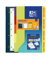 Pack ahorro Carpebloc Europeanbinder  Live&GO Oxford con tapas Polyfoam - incluye 2 recambios Oxford cuadrícula 5x5 en 5 colores + Separadores - Carpeta Lomo 35 mm con Gomas y Apertura 360º - Colores Pastel y Vivos - Flashcards - details 1