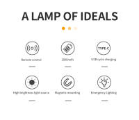Lámpara De Pared LED Con Control Táctil Doble Cabeza Rotable 360° Luz Nocturna Inalámbrica En 3 Colores Para Dormitorio - details 1