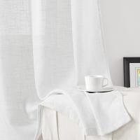 Cortinas de Lino para Salón,2 Piezas,Visillo Translúcido, Cortinas con Ojales modernos, Decorativas para Ventana, Haación y D - details 1