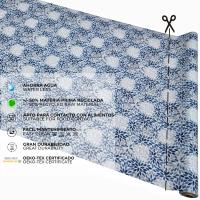Mantel de tela rectangular, Antimanchas, Fácil de limpiar, Lavable, Impermeable, Ideal para interior y exterior, Hojas, Azul y Blanco - details 2