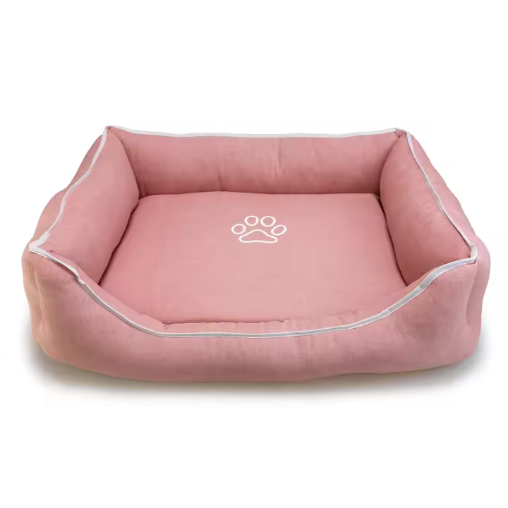 Cama Cama cuadrada Rosa con Huella y Ribete 55x46x17cm - 1