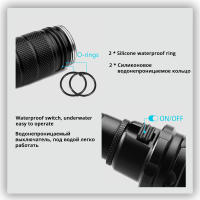 Linterna De Buceo LED Potente T6/L2 Profesional Antideslizante IP68 Impermeable Con Batería 18650 Para Aventuras Al Aire Libre - details 12