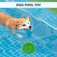 Juguetes Para Perros Pequeños Y Medianos 3Pcs Bola Masticable De Espina Suave TPR Con Sonido Squeaky Flotante Para Piscina Juguete Para Arrojar Y Buscar - details 4