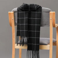 Bufanda De Cashmere Para Hombre Nueva 2023 Mantener Caliente Pashmina Neckerchief Con Borlas Estilo Casual Tartán Tamaño 180*30CM - details 1