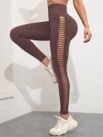 Leggings De Yoga Para Mujer Con Cintura Alta Diseño De Agujeros Lateral Talla True Fit Técnica De Tejido Elástica Lleva Butt Lifting - details 15