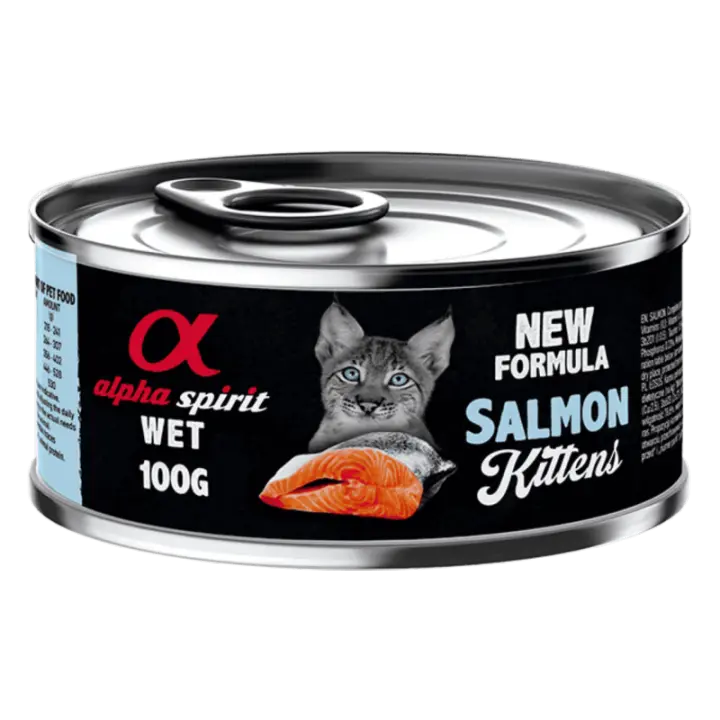 Alpha Spirit Alimento Húmedo para Gatitos sabor Salmón | 100% Natural y Sin Cereales - 1
