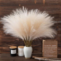 10Pcs Pampas De Felpa Artificial Para Decoración De Bodas Y Hogar Flores Azules Para Decoración Bohemia De Boda Y Casa - details 3