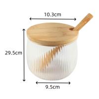 X-Set de 3 Tarros de Cristal para Especias con Cucharas y Base de Bambú,Frascos de Vidrio para Condimentos con Tapas,Frascos de Almacenamiento de Vidrio,Recipientes Organizadores de Cocina Elegantes y Prácticos - details 4
