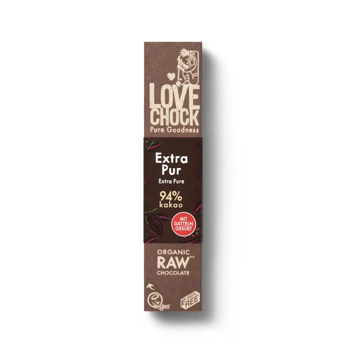 Lovechock - Barrita de Chocolate Negro 94% - Ecológico, sin azúcar refinada, sin gluten y sin lácteos - 1