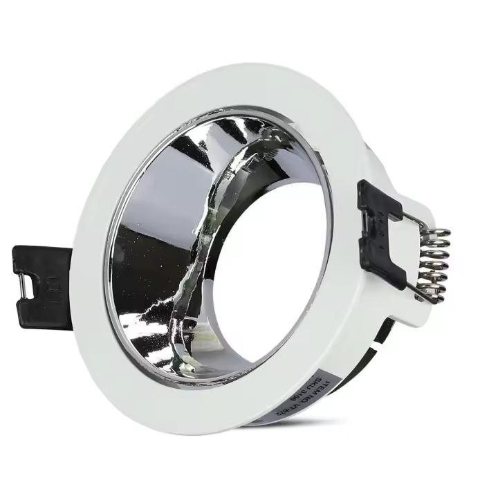 Aro de empotrar GU10 Blanco+cromo redondo VT-872  VTAC - 1