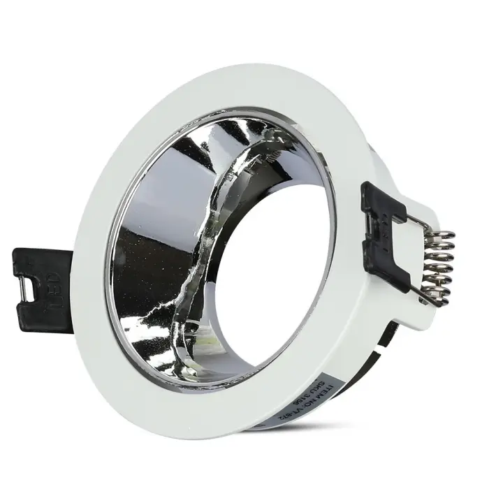 Aro de empotrar GU10 Blanco+cromo redondo VT-872  VTAC - 1