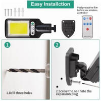 Lámpara Solar Exterior 6000K Con 3 Modos De Luz Impermeable Sensor De Movimiento RIR Para Jardín Patio Camino Jardín - details 3