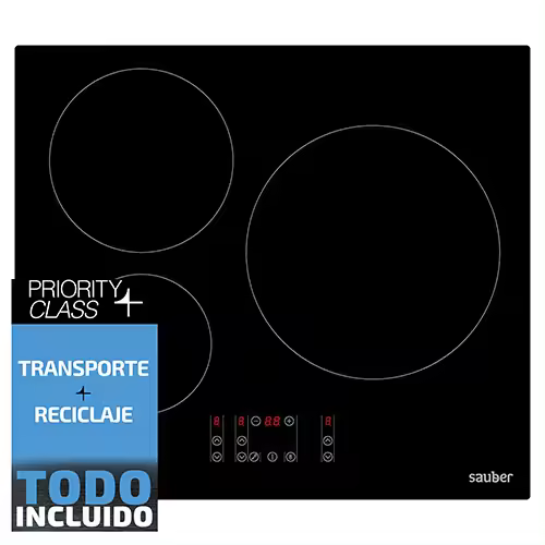 Vitroceramica induccion SAUBER SERIE 1-6600 3 zonas coccion ancho 60 cm ENVÍO Y RETIRADA GRATIS - 1