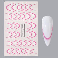 Set De 8 Pcs De Pegatinas De Uñas Gradient French Line Colores Estriados Diseños Ombre Para Decoración DIY Herramientas Guías De Estampado De Uñas - details 12