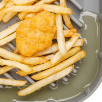 2Pcs Aspirina De Silicona Para Air Fryer Con Manija Recipiente Reutilizable Resistente Al Calor Tamaño 8 Pulgadas Placa De Hornear Cuadrada - details 4