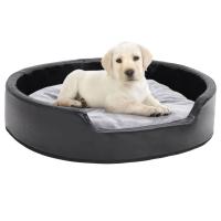 vidaXL Cama para Perros Felpa y Cuero Sintético 79x70x19 cm Mascotas Color Negro,  Gris, y mas - details 1