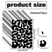 72 Piezas De Pegatinas De Coche Con Estampado De Leopardo Para Decoración Creativa De Casa Y Auto Vínculo Vinilo Impermeable Para Bumper Espejo Retrovisor Y Ventanas - details 4