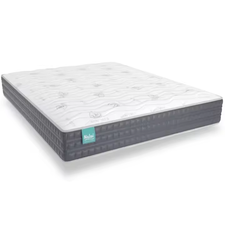 Nalui Colchón Viscoelástico Mulhacén Blanco Aloe Vera | Altura:±21cm | Transpirable | F. Medio-Alta Reversible | Hecho en España - 1