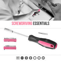 Kit De Herramientas Domésticas 39Pcs Con Estuche De Almacenamiento Rosa Durable Conjunto De Herramientas Manuales Multipropósito Herramienta De Martillo Y Destornillador - details 3