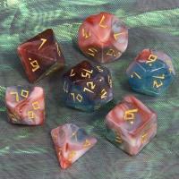Juego De Dados Poliedros DND 7 Piezas Acrílico Colores Mezclados Y Brillo Juegos De Mesa RPG Souvenir Entretenimiento - details 12
