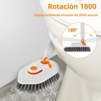 Cepillo De Limpieza Para Azulejos 3 En 1 Con Mango Largo Escobilla De Limpieza De Baño Retráctil Rotativa De 180° Con Esponja Y Microfibra Para Limpieza De Piso Y Ventanas - details 12