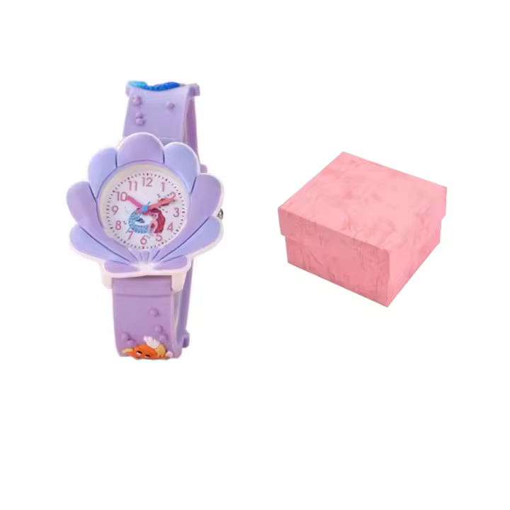 Reloj De Mariposa 3D Cartoon Con Diseño Colorido Para Niñas Regalo De Navidad Pulsera De Reloj De Manivela Quartos Resistente Al Agua - 1