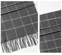 Bufanda De Cashmere Para Hombre Nueva 2023 Mantener Caliente Pashmina Neckerchief Con Borlas Estilo Casual Tartán Tamaño 180*30CM - details 9