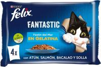 Felix Purina Fantastic Comida Húmeda para Gato Adulto Pack Surtido Pescados, 12 paquetes de 4 sobres 85g - 48 - details 1