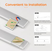 Lámpara de Armario LED Ultra Delgada con Sensor de Movimiento PIR Luz de Cocina Recargable de Aluminio Iluminación Portátil para Noche - details 7