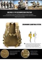 Mochila Táctica De 1000D Para Caza Y Camping Con Sistema De Carretel Externo Y Malla De Resina Para Hiking Y Viajes Unisex - details 4