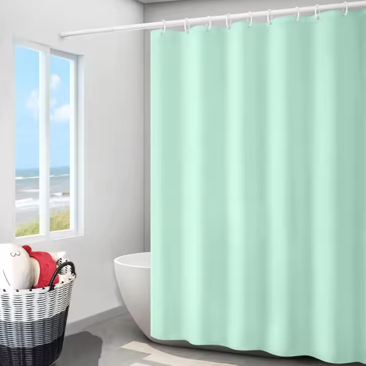 Cortina de ducha resistente al moho - Cortina de ducha verde - Cortina de ducha para baño - Cortina de ducha impermeable - PEVA - Cortina de ducha resistente al moho - Anilla incluida - 180*180cm - 1