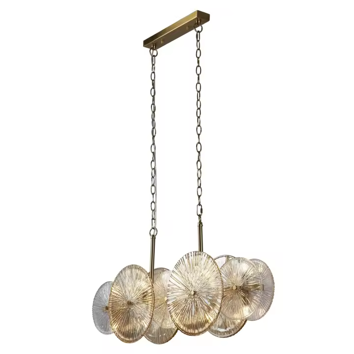 Araña Contemporánea Rueda de Carro ajustable Maple Vidrio 10 Luces G9 - 1
