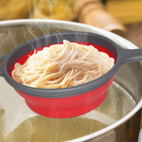 Colador De Cocina Extensible Con Manija Larga Colador Collapsible Para Verduras Frutas Pasta Eco-amigable PP+TPR - details 7