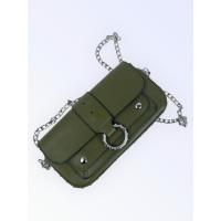 Everlyx - Bolso bandolera con solapa, aros metálicos y cadena | Disponible en negro, verde, plata, camel y dorado - ✅ Envíos España y Portugal en 24/48 horas - Ideal para tus looks casuales o de noche, con mucho estilo y versatilidad - details 2