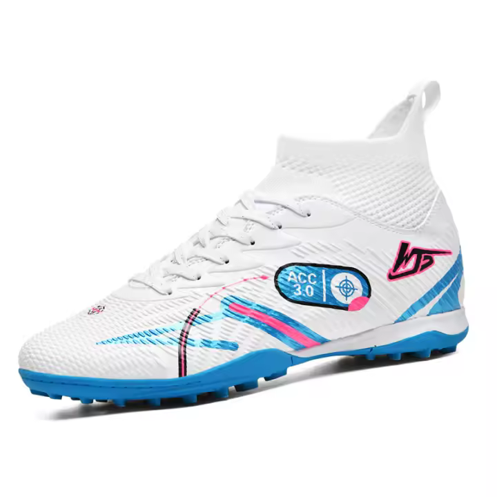 Zapatos De Fútbol Para Hombre Blanco Talla Grande 32-46 TF/FG Zapatillas Deportivas De Alta Top Para Jóvenes Zapatos De Fútbol Al Aire Libre Con Agujetas - 1