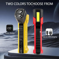 Linterna de doble fuente de luz roja y blanca XTE+COB con rotación de 180 grados y clip magnético para bolígrafo, luz de trabajo multifuncional - details 3