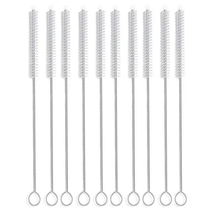 Kit De Cepillos De Limpieza Para Pajita 100Pcs Con Mango Largo Cepillos De Níquel Acero Inoxidable Y Nylon Para Limpieza De Tubos Y Pipas - 1
