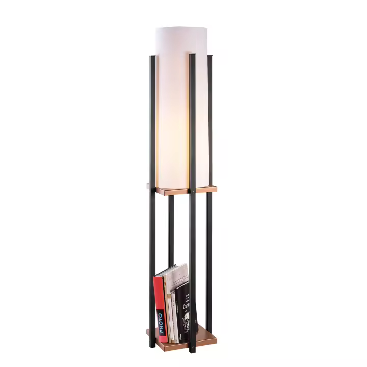 Lámpara de pie WELLHOME con Estructura de metal color Negro Cobre - 1