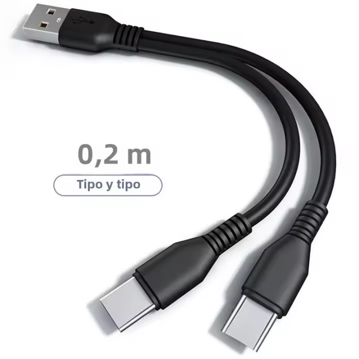 Cable De Carga Rápida 2 En 1 USB Tipo C Y Micro USB Para Teléfonos Móviles Compatible Con Huawei Samsung Xiaomi Cable De Alimentación Tipo C USLION - 1