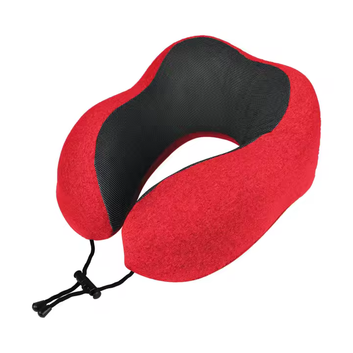 EasySpeed Almohada Cervical de Cuello Ergonómico 26x28x13 CM Forma U Para Viaje Coche Avión Tren Transpirable Rojo Rosa Verde - 1