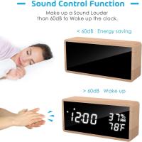 Reloj despertador digital, Reloj de escritorio con control por Voz, fecha, temperatura y humedad - details 1