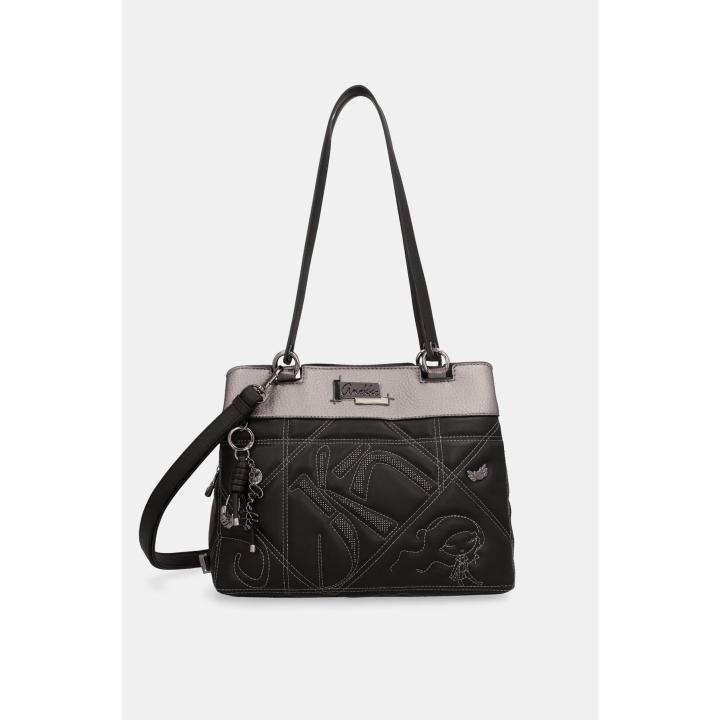 Anekke iron triple compartment tote bag with 2 shoulder handles and shoulder strap - 43752-206 - 31 x 23 x 14 cm - back pocket - new ss26/27 collection -