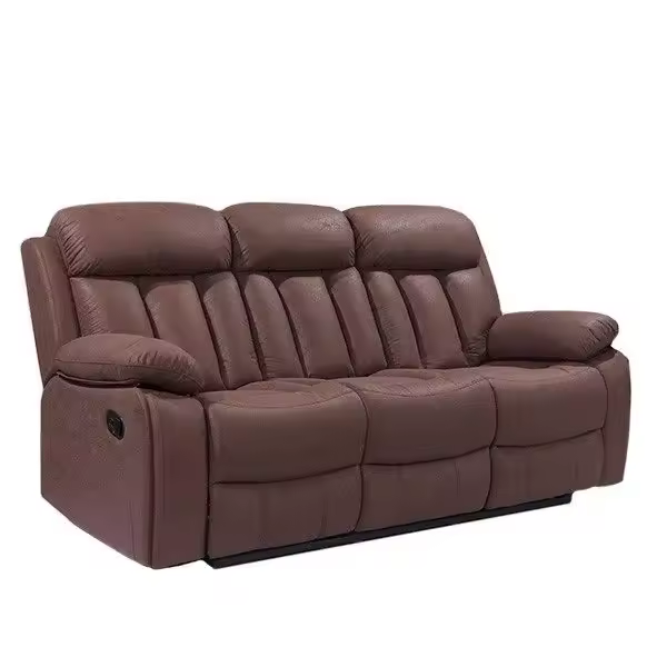 Sofá Madrid Deluxe 3 plazas reclinable/reposapiés elevable Maron - 1