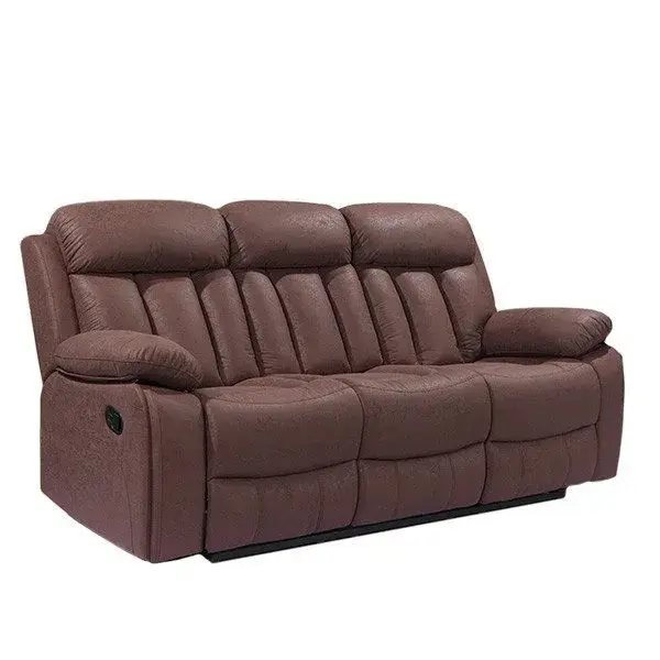 Sofá Madrid Deluxe 3 plazas reclinable/reposapiés elevable Maron - 1