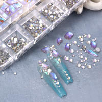Champán Rhinestones Para Uñas Combinados Flatback Gemas Irregular Cristal 3D Encantos Joyería Accesorio De Diamante Brillante Decoración Partes - details 4