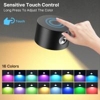 Lámpara De Pared LED Moderna RGB Con Batería USB 2000mA Control Táctil 3 Modos De Brillo Y Rotación Libre De 360 Grados Para Cocina Dormitorio Foyer Estudio Baño - details 0