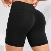 Shorts De Yoga Para Mujer Fitness Running High Waist Quick Drying Squat Proof Ciclismo Workout Gym Terciopelo Negro - details 10