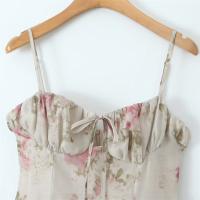 Vestido Mini Estampado De Rosas Slim Fit Para Mujer PB&ZA 2024 Primavera Estilo Fashionable Y Elegante Con Tirantes Y Cuello En V - details 11